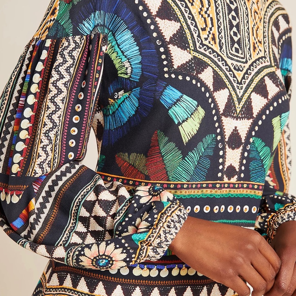 FARM Rio Black Mosaic Mini Dress